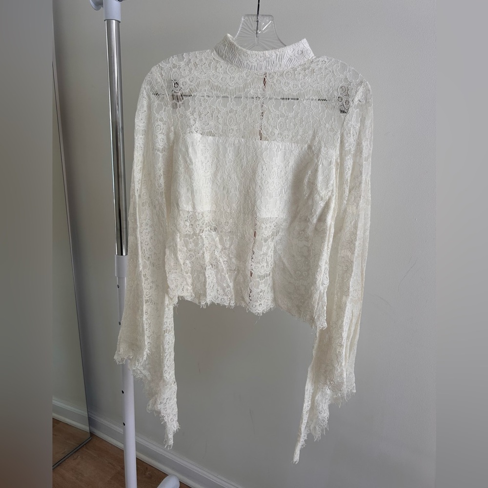 DO+BE White Lace Women's Blouse